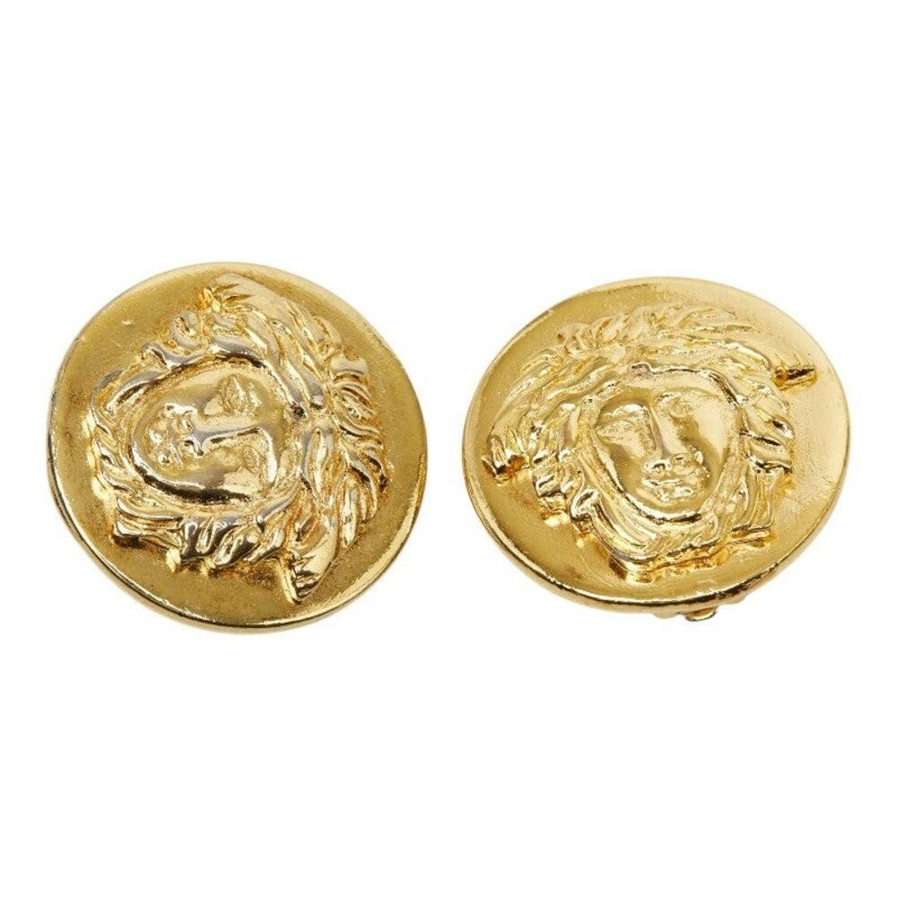 Versace Medusa Round Earrings Gold Plated